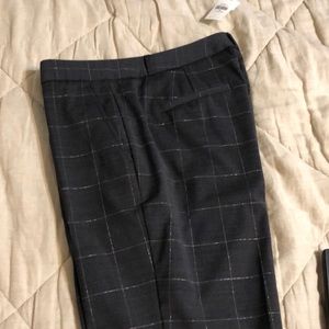 Banana Republic charcoal plaid wool pants, size 10